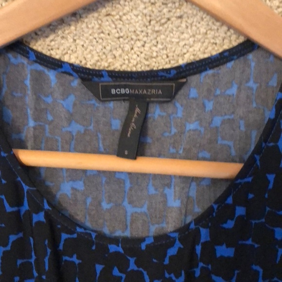 BCBG MAXAZRIA blue & black dress, sz S - Picture 2 of 3